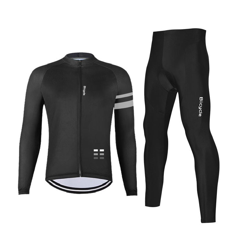 MTB Fahrradbekleidung Set – Atmungsaktives Langarm Radtrikot & Lange Radhose mit Sitzpolster