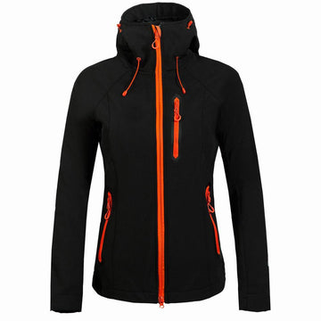Damen Softshell Fahrradjacke – Winddicht, warm und wasserabweisend mit Kapuze