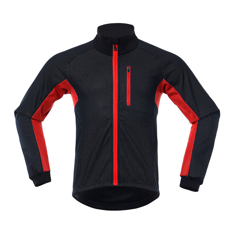 Winddichte & warme Fahrradjacke mit Stehkragen – Farbkontrast & Reflektierend