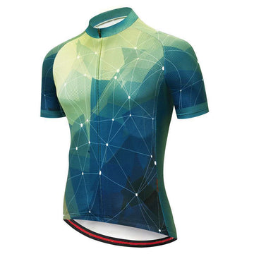 MTB Kurzarm-Trikot mit Reißverschluss – Atmungsaktiv & Schnell trocknend mit geometrischem Muster