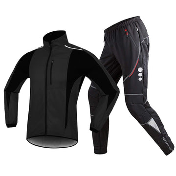 MTB Winddichte Softshell Fahrradjacke & Radhose 2-teiliges Set – Warm, Atmungsaktiv & Wasserabweisend