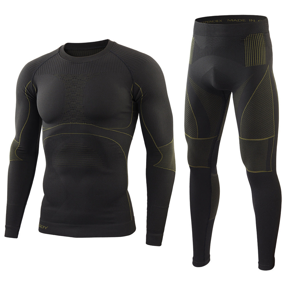 MTB Fahrradbekleidung Set – Kompressions Langarm Trikot & Lange Radhose für Herren