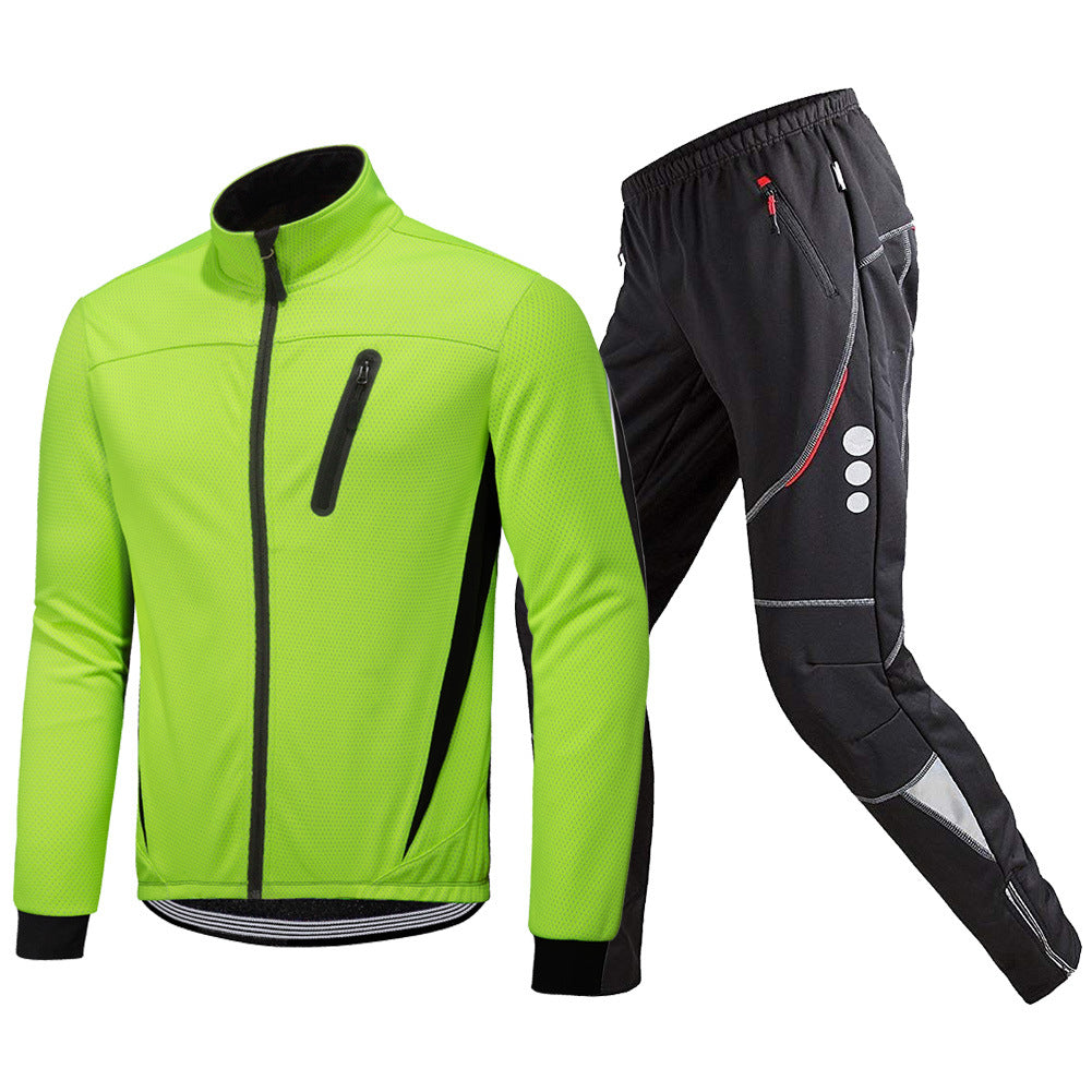 MTB Softshell Fahrradbekleidung Set – Winddichte Thermo Jacke & Warme Radhose Herren