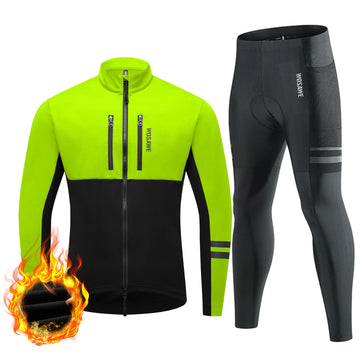 MTB Winter Softshell Radjacke & Radhose mit Sitzpolster Set – Winddicht, Warm, Atmungsaktiv