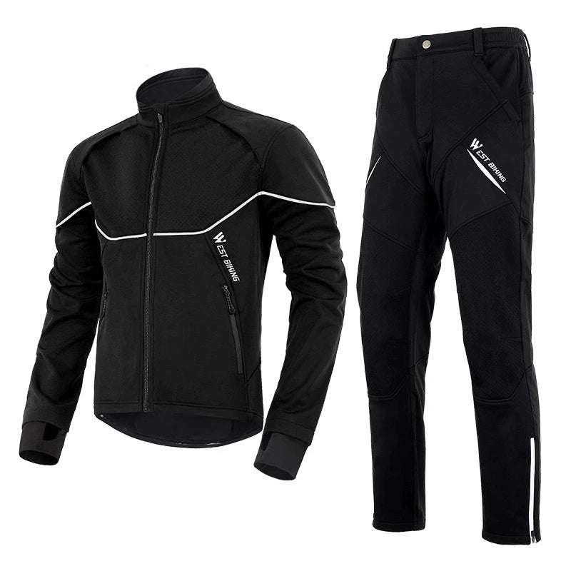 MTB Softshell Thermo Radjacke & Radhose Set – Winddicht, Warm, Wasserabweisend