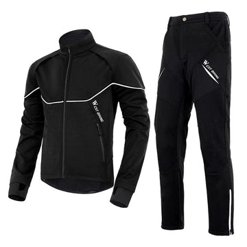 MTB Softshell Thermo Radjacke & Radhose Set – Winddicht, Warm, Wasserabweisend