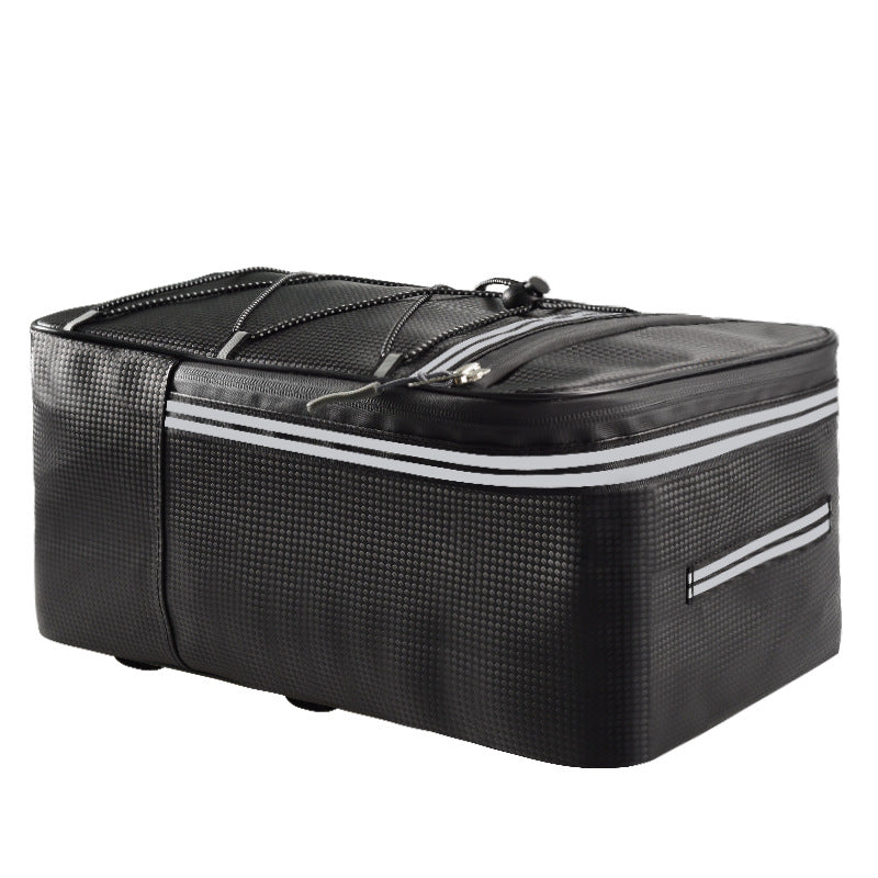 Große wasserdichte Fahrrad-Hecktasche – 12L/15L, reflektierend & robust aus PU-Leder