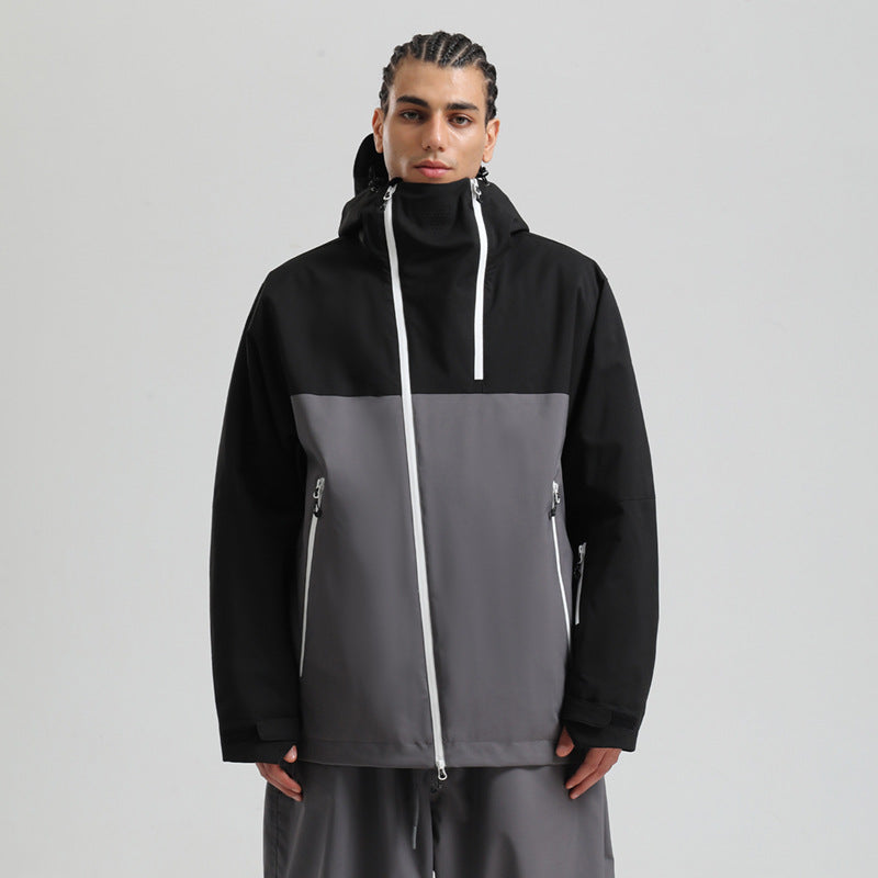 Snowboardjacke Herren Damen – Wasserdicht, Atmungsaktiv, Winddicht Warme Skijacke mit Colorblock Design