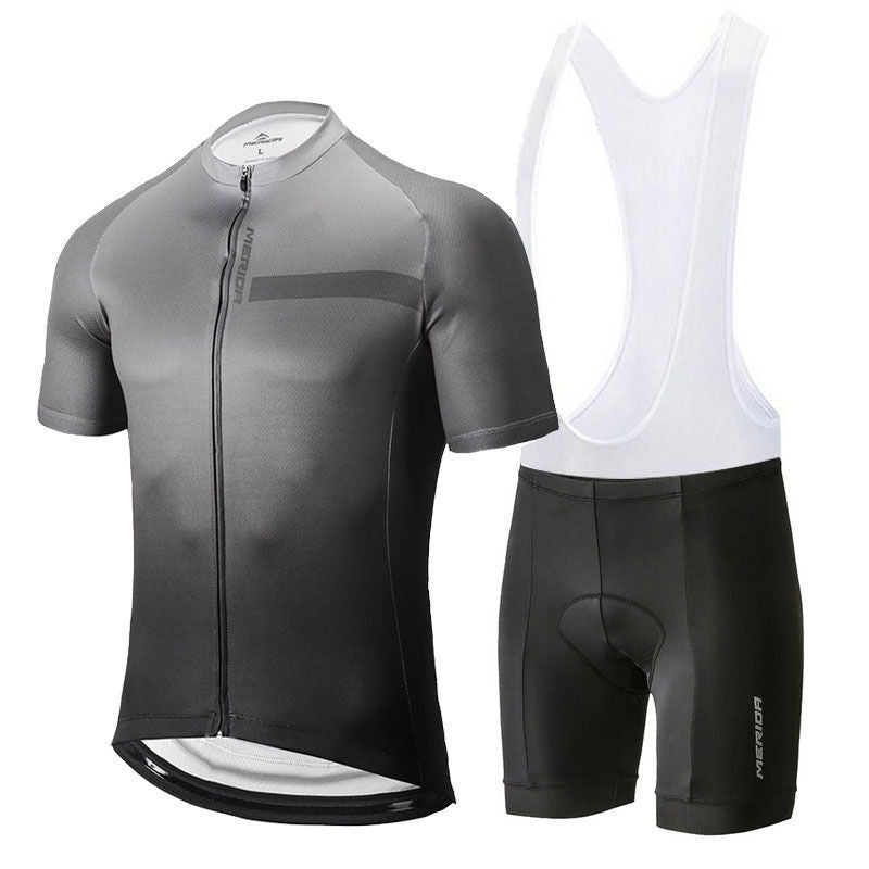 MTB Fahrradbekleidung Set – Kurzarm Radtrikot & Trägerhose mit Sitzpolster, Atmungsaktiv & Schnell trocknend