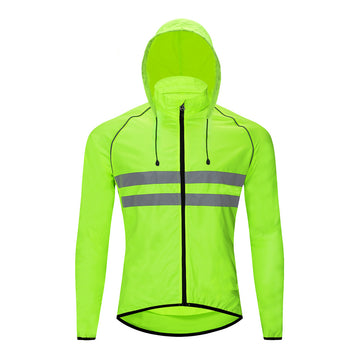 Wasserdichte & atmungsaktive Fahrrad-Windjacke mit Rückentasche – reflektierend & winddicht