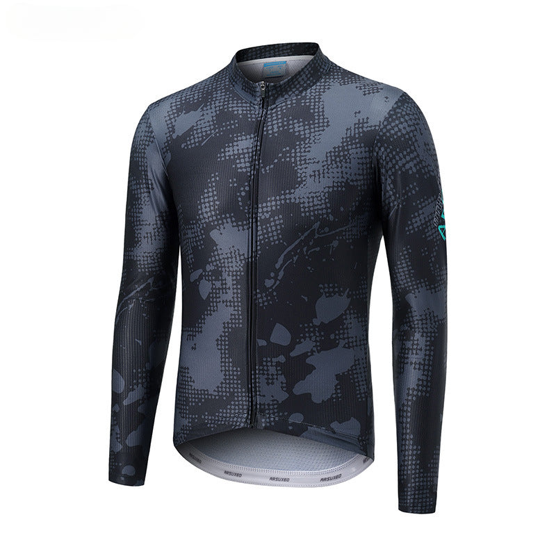 Atmungsaktives Radtrikot mit Reißverschluss & Print – Kurzarm, Schweißableitend