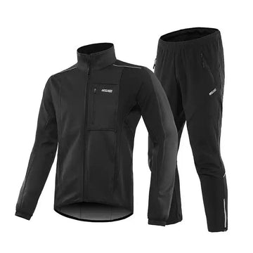 MTB Softshell Fahrradbekleidung Set – Winddichte Thermo Radjacke & Lockere Radhose Herren, Atmungsaktiv & Wasserdicht