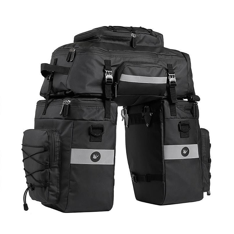 Wasserdichte 3-in-1 Multifunktionale Fahrrad-Packtasche – 65L Gepäckträgertasche, Radtasche mit Regenhülle