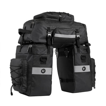 Wasserdichte 3-in-1 Multifunktionale Fahrrad-Packtasche – 65L Gepäckträgertasche, Radtasche mit Regenhülle