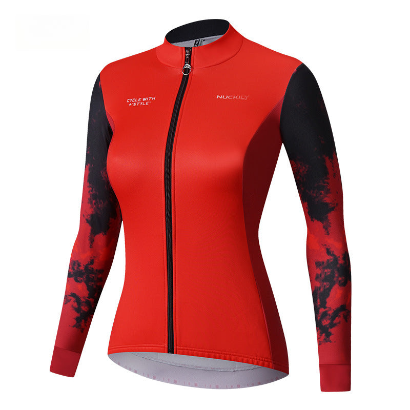 Damen Winter-Radtrikot – winddicht, warm & atmungsaktiv mit Rückentaschen