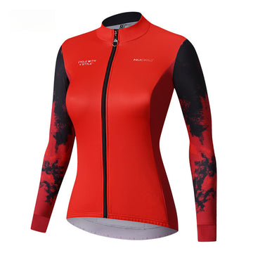 Damen Winter-Radtrikot – winddicht, warm & atmungsaktiv mit Rückentaschen